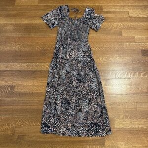 Lovestitch maxi dress. Size small. Tiered skirt, smocked bodice, bell sleeves